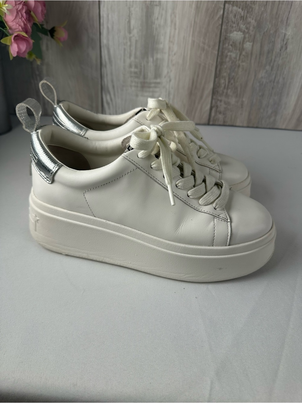 Ash Platform Moon Sneakers w/ Metallic Accent